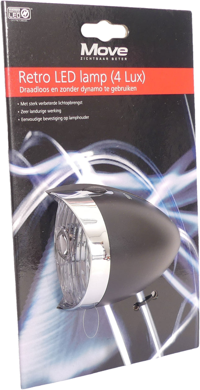 Koplamp Smart Zwart - Led - On/Off - 4Lux (Incl. Batterij)