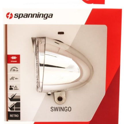 Koplamp Spanninga Swingo XDO LED met reflector en dynamo-aansluiting - chroom - afbeelding 4