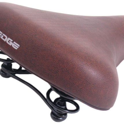 Edge City Retro Bicycle Saddle - Dark Brown (on card)