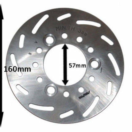 remschijf DMP rvs voor 160mm mio, sfx, sym dd 2t