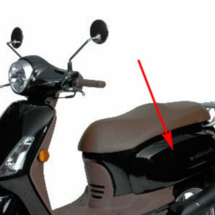side panel Sym original left black fiddle, fiddle 2 83600-x1a-000-kg