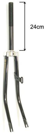 Fourche 26" avec pivot 1" et crochet dynamo - noir brillant