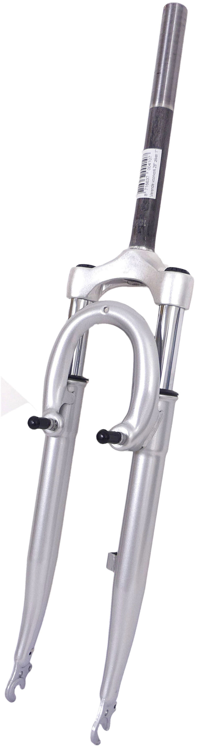Verende voorvork 28" met 1" vorkbuis - V-brake nokken - zilver