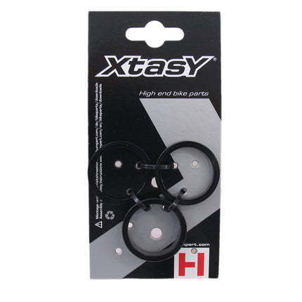 Balhoofd spacerset 1-1/8" (ø28.6) 3-delig 2/5/10mm Zwart