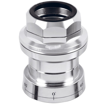 Balhoofdset Ergotec A118GC-ES 1 1/8" met draad en 65° stuurblokkade - zilver