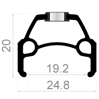 Velg Rodi Connect 26" / 559 x 19C aluminium 36 gaats 14G - zwart