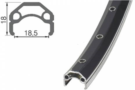 Velg Rodi Vision 3 - 26" / 559 x 19C aluminium 36 gaats - zwart