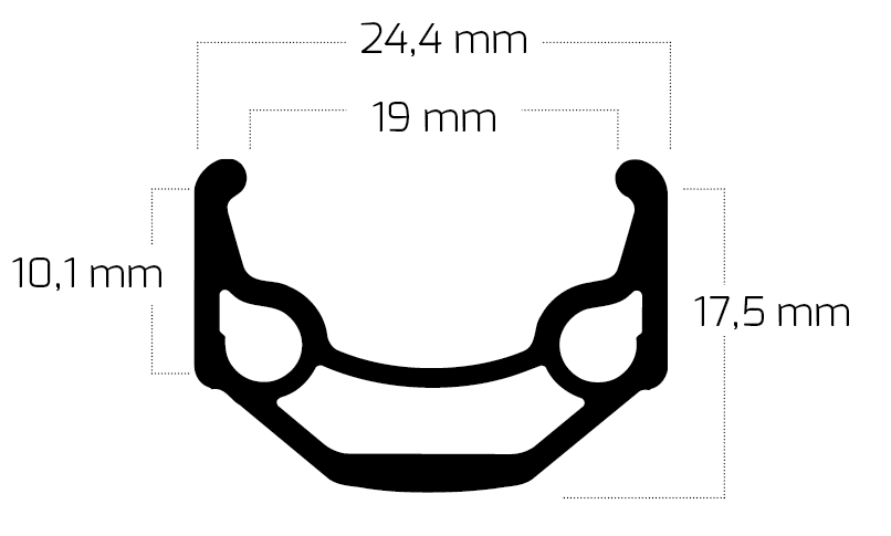 Velg Ryde ZAC 19 26" / 559 x 19C aluminium 36 gaats 14G - zwart
