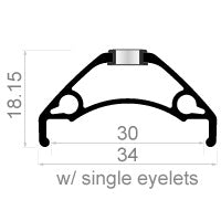 Velg Rodi TRYP 30 28/29" / 622 x 30C aluminium 32 gaats disc - zwart