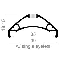 Velg Rodi TRYP 35 27.5" / 584 x 35C aluminium 32 gaats disc - zwart - afbeelding 2