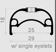 Velg Rodi Ryot 27.5" / 584  x 25C aluminium 32 gaats disc - zwart
