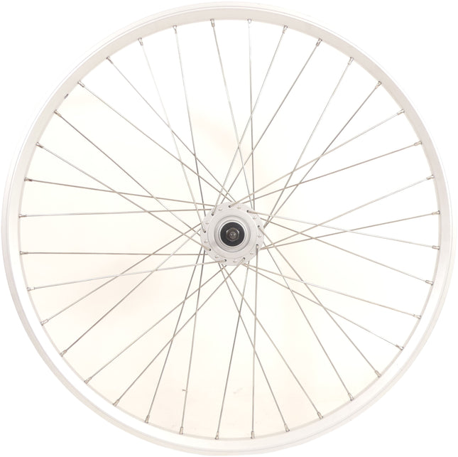 Voorwiel 28" / 622 x 19C met Shimano dynamonaaf voor velgrem - zilver