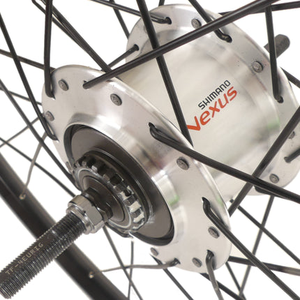 Achterwiel 28" / 622 x 19C met Shimano Nexus 7 naaf voor rollerbrake - zwarte velg en zwarte spaken