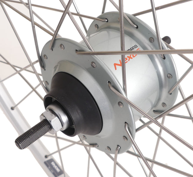 Achterwiel 28" Nexus 8 rollerbrake naaf met met zilveren velg en RVS spaken - afbeelding 2