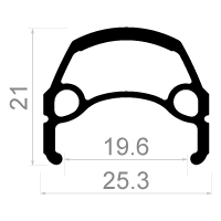 Velg Rodi Web 19 28" / 622 x 19C 36 gaats 14G - zwart met velgrand