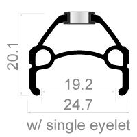 Velg Rodi Skorpion 26" / 559 x 19C 36 gaats - spaak 14 - zwart