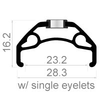 Velg Rodi Blackrock 23 27.5" / 584 x 23C 32 gaats - voor schijfrem - zwart