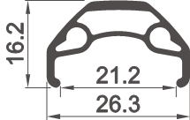 Velg Rodi Blackrock 27.5" (584 x 21C) aluminium 32 gaats 14G - zwart