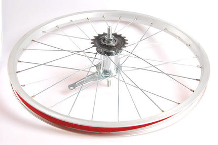 Roue arrière 20 x 1.75 aluminium avec moyeu Favorit à rétropédalage - argent