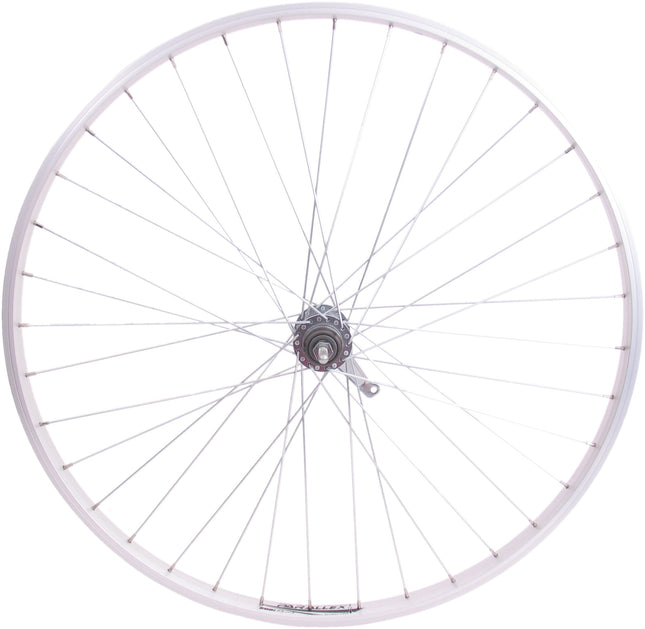 Achterwiel 28 x 1/4" aluminium Shimano remnaaf - zilver