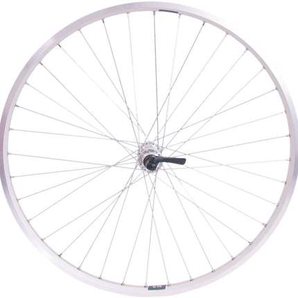 Achterwiel 26" ATB - ZAC19 velg - Shimano TX500 naaf - zinken spaken - zilver