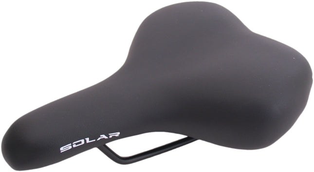 Fietszadel Selle Monte Grappa Solar met handgreep voor e-bike - zwart skai leer