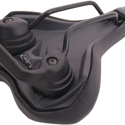 Fietszadel Selle Monte Grappa Althea met handgreep voor e-bike - zwart skai leer