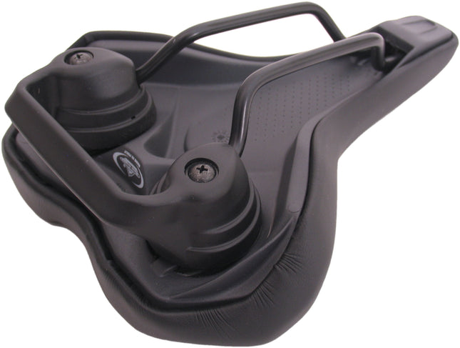Fietszadel Selle Monte Grappa Althea met handgreep voor e-bike - zwart skai leer