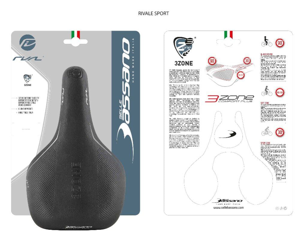 Fietszadel Selle Bassano Rivale 3zone unisex - zwart