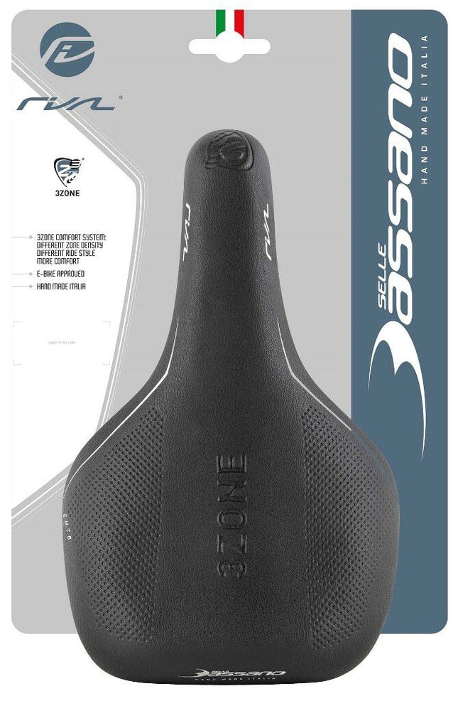 Fietszadel Selle Bassano Rivale 3zone Sport met Spanninga achterlicht - zwart