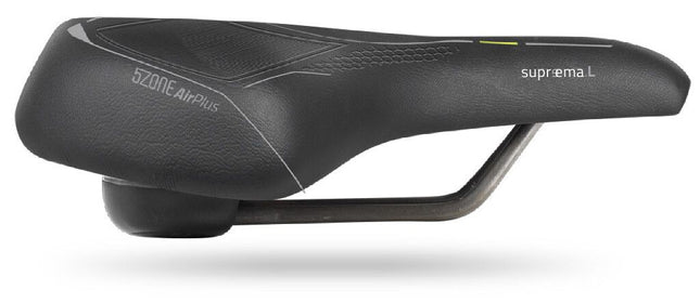 Selle Bassano Suprema 5zone EL, selle de vélo pour femme avec amorti élastomère - noir