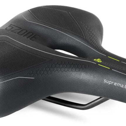 Fietszadel Selle Bassano Suprema 5zone EL City met elastomere demping - zwart