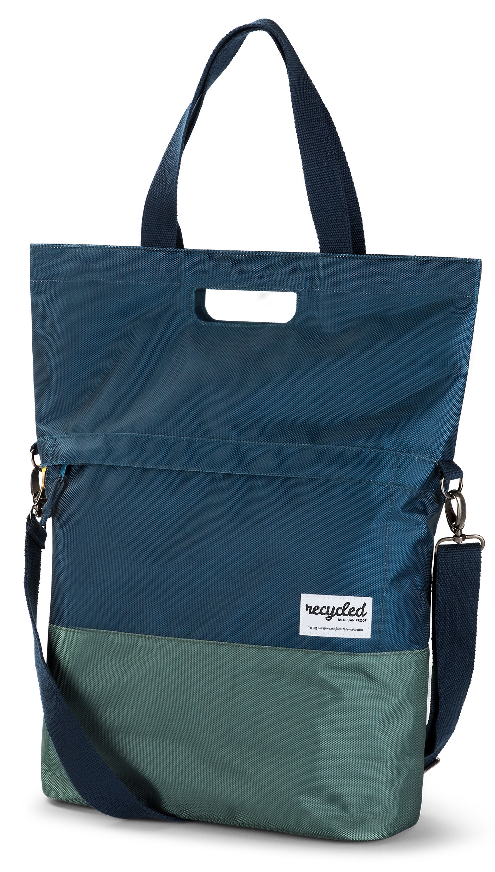Gerecyclede shopper fietstas Urban Proof 20 liter - zwart/grijs
