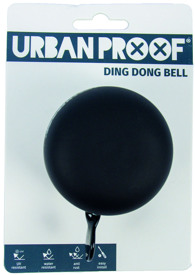 Fietsbel Ding-Dong Urban Proof ø65mm - mat zwart/grijs