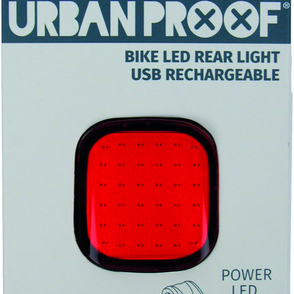 Achterlicht LED Urban Proof High Power vierkant - USB oplaadbaar