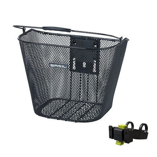 Fietsmand Basil Bremen KF met stuurbochthouder 26 x 34 x 29 cm - zwart