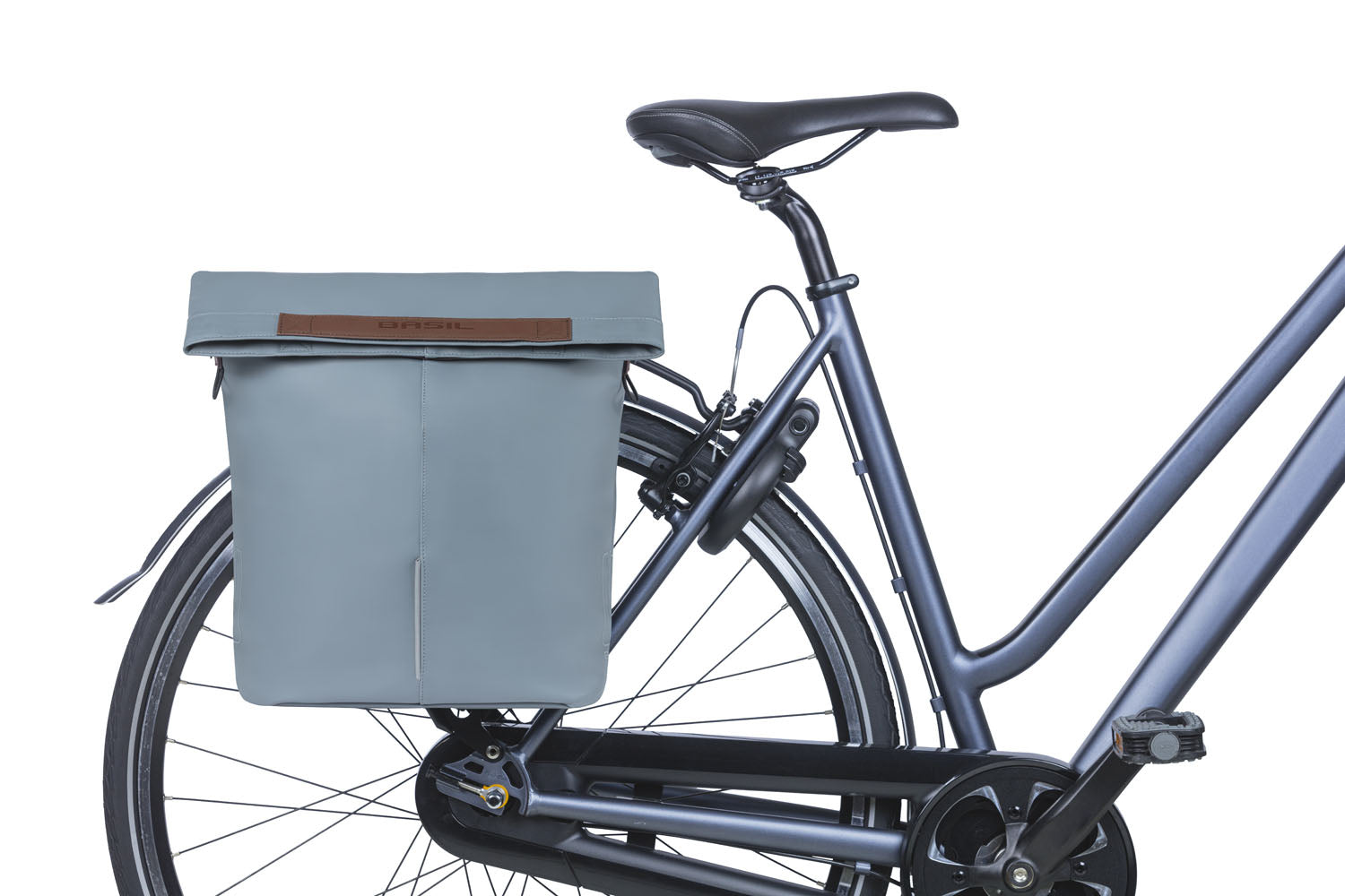 Fietsshopper Basil City Vegan Leather 14 liter 49 x 30 x 18 cm - roasted brown