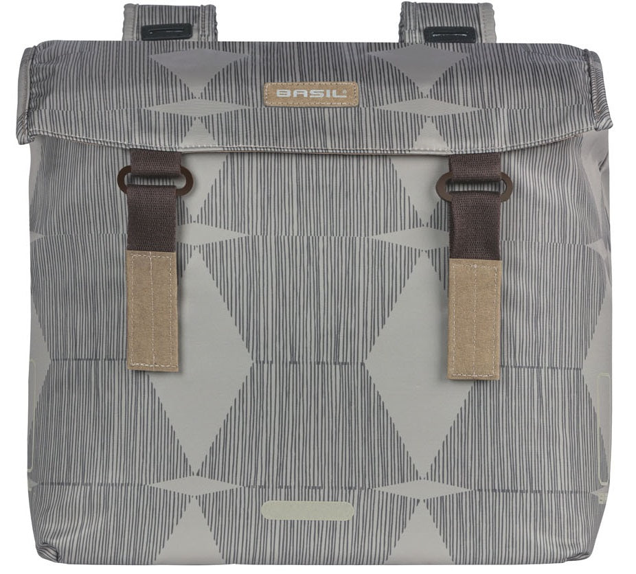Dubbele fietstas Basil Elegance 40-49 liter 40 x 38 x 16 cm - chateau taupe
