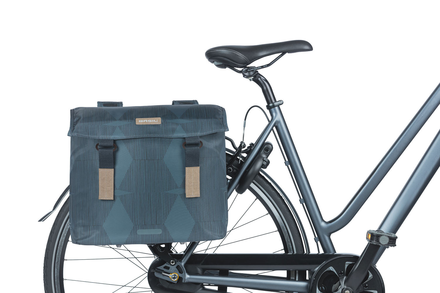 Dubbele fietstas Basil Elegance 40-49 liter 40 x 38 x 16 cm - chateau taupe