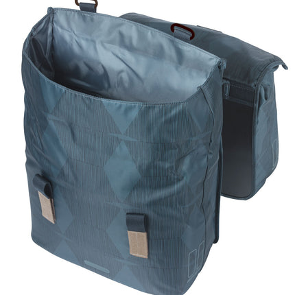 Dubbele fietstas Basil Elegance met MIK-systeem 40-49 liter 42,5 x 38 x 16 cm - estate blue