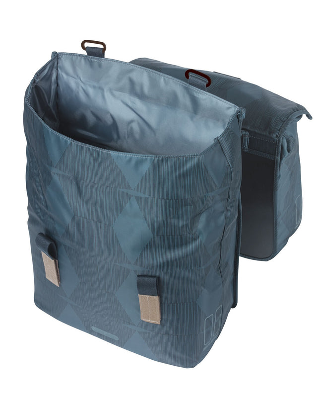 Dubbele fietstas Basil Elegance met MIK-systeem 40-49 liter 42,5 x 38 x 16 cm - estate blue