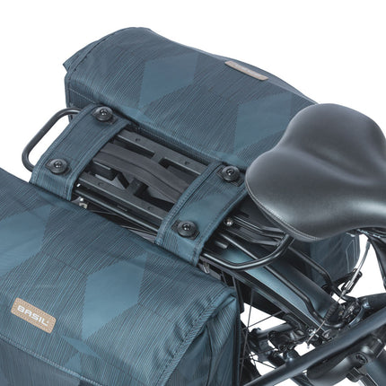 Dubbele fietstas Basil Elegance met MIK-systeem 40-49 liter 42,5 x 38 x 16 cm - estate blue