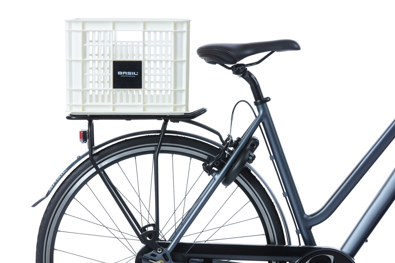 Gerecyclede fietskrat Basil Crate M 29.5 liter 35 x 45 x 25 cm - black