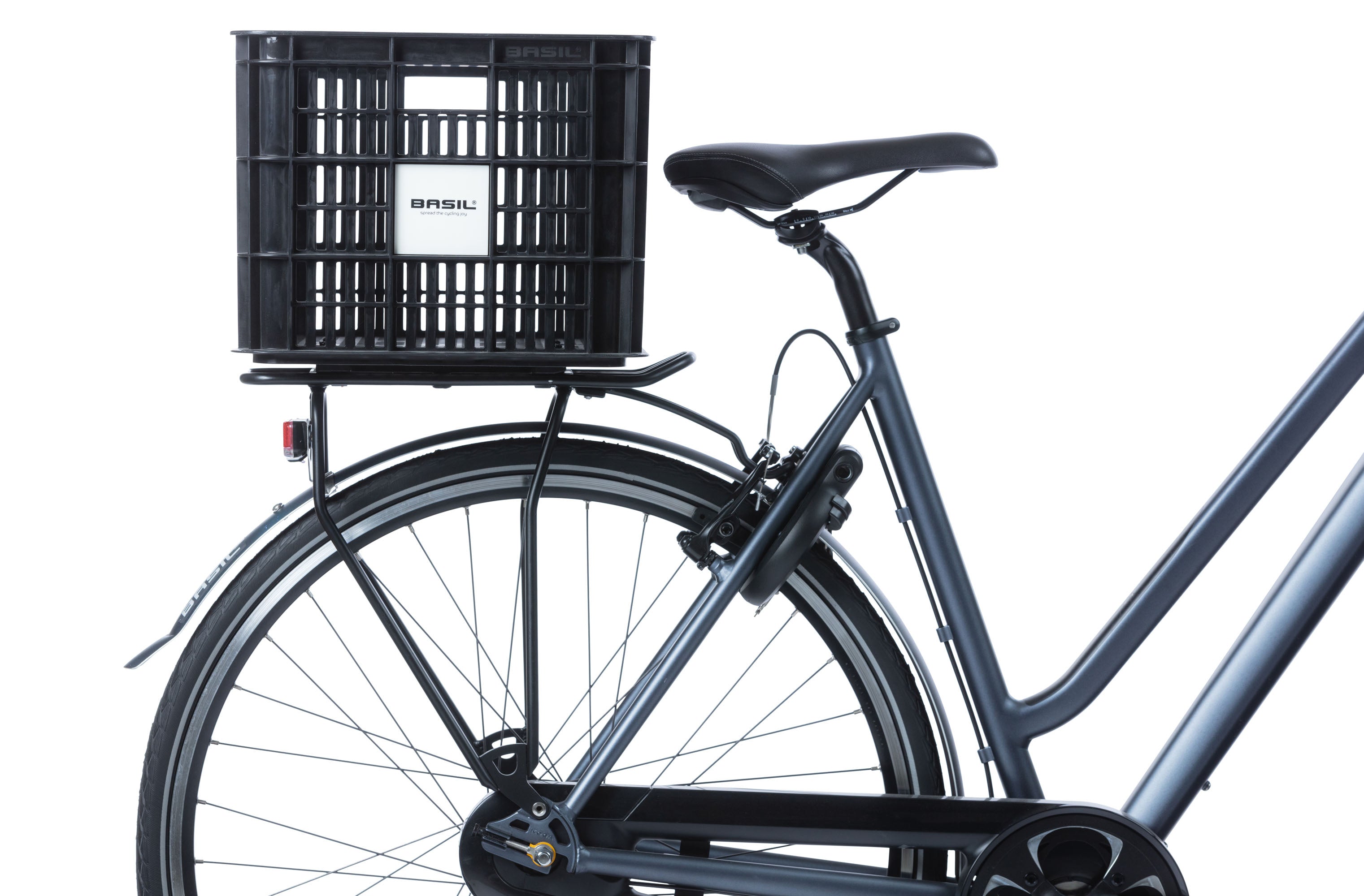 Gerecyclede fietskrat Basil Crate L 40.0 liter 39 x 49 x 26 cm - black