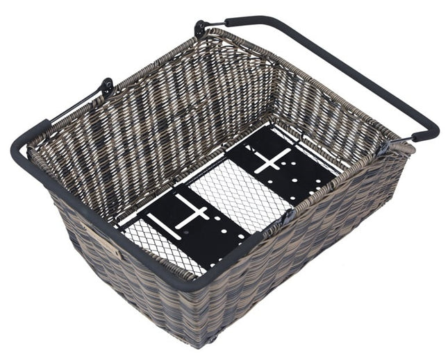 Fietsmand Basil Cento Rattan look Multi System 41 x 25 x 12 cm - bruin