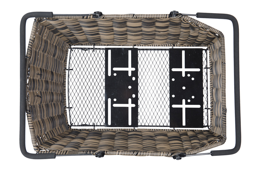 Fietsmand Basil Cento Rattan look Multi System 41 x 25 x 12 cm - bruin