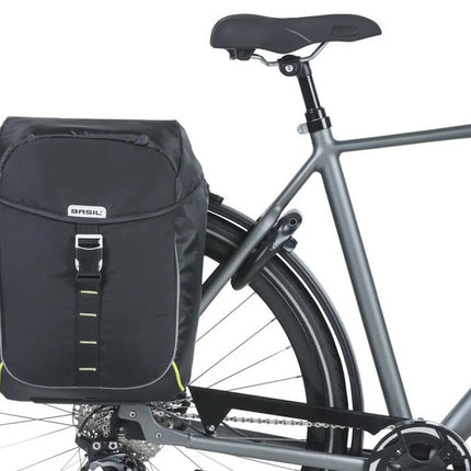 Dubbele fietstas Basil Miles 34 liter 13 x 26 x 35 cm (2x) - zwart / lime - afbeelding 3