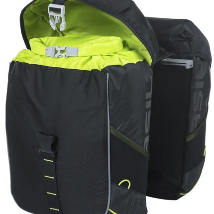 Dubbele fietstas Basil Miles 34 liter 13 x 26 x 35 cm (2x) - zwart / lime - afbeelding 2