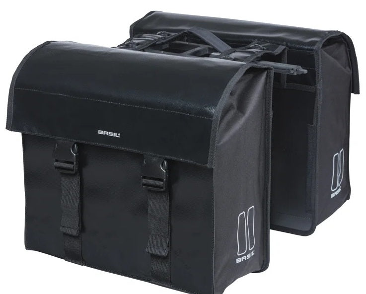 Dubbele fietstas Basil Urban Load MIK 48-53 liter - zwart