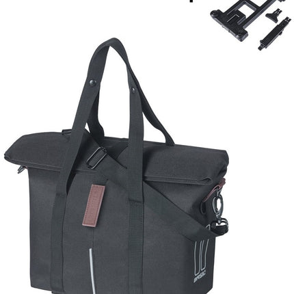 Fietshandtas Basil City MIK 8 - 11 liter 19 x 30 x 26 cm - zwart